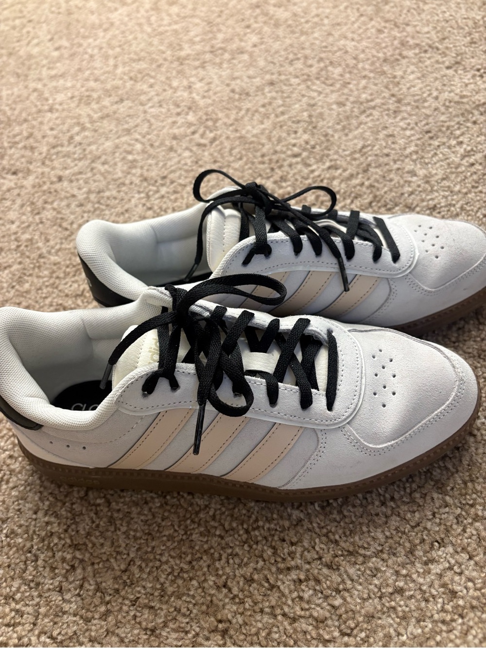 adidas Breaknet Cream  Sneakers with Black Laces and Gum Sole